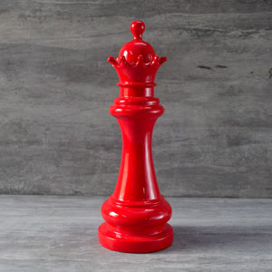Chess Queen Sculpture - Red - Home Artisan
