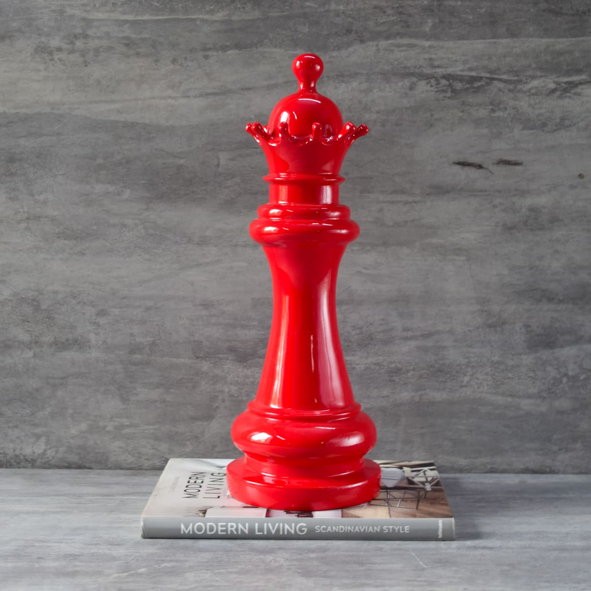 Chess Queen Sculpture - Red - Home Artisan