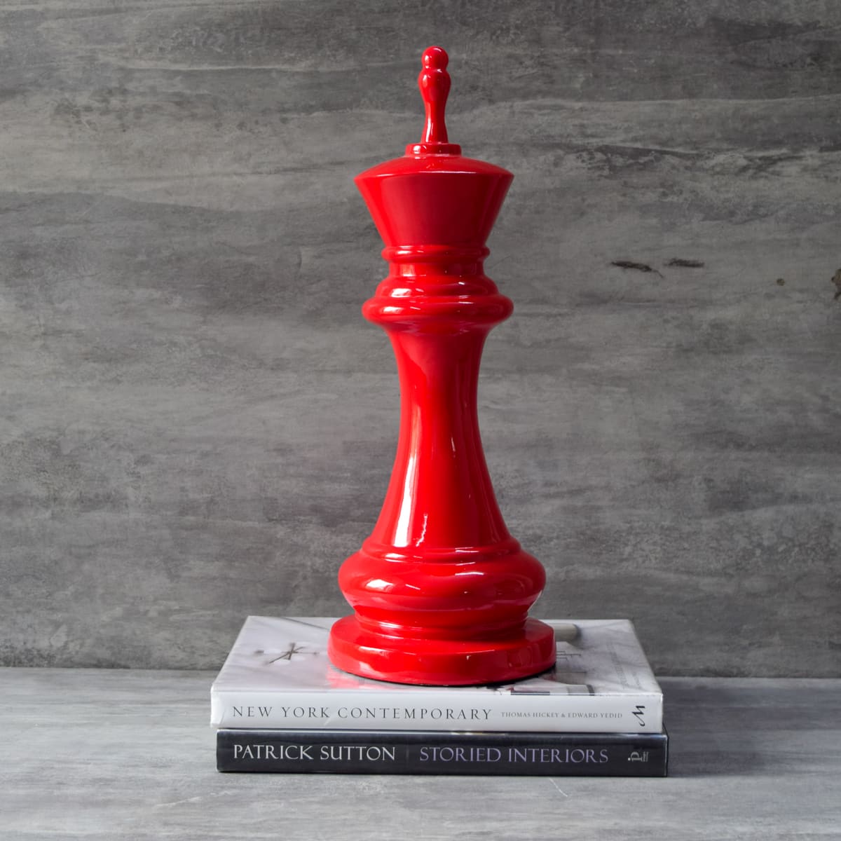 Chess King Sculpture - Red - Home Artisan