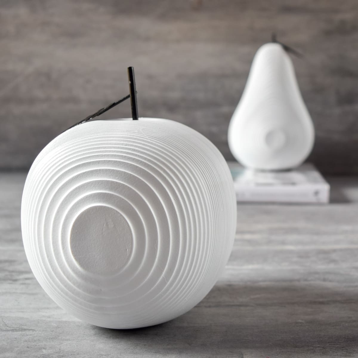 Vittore White Apple Sculpture