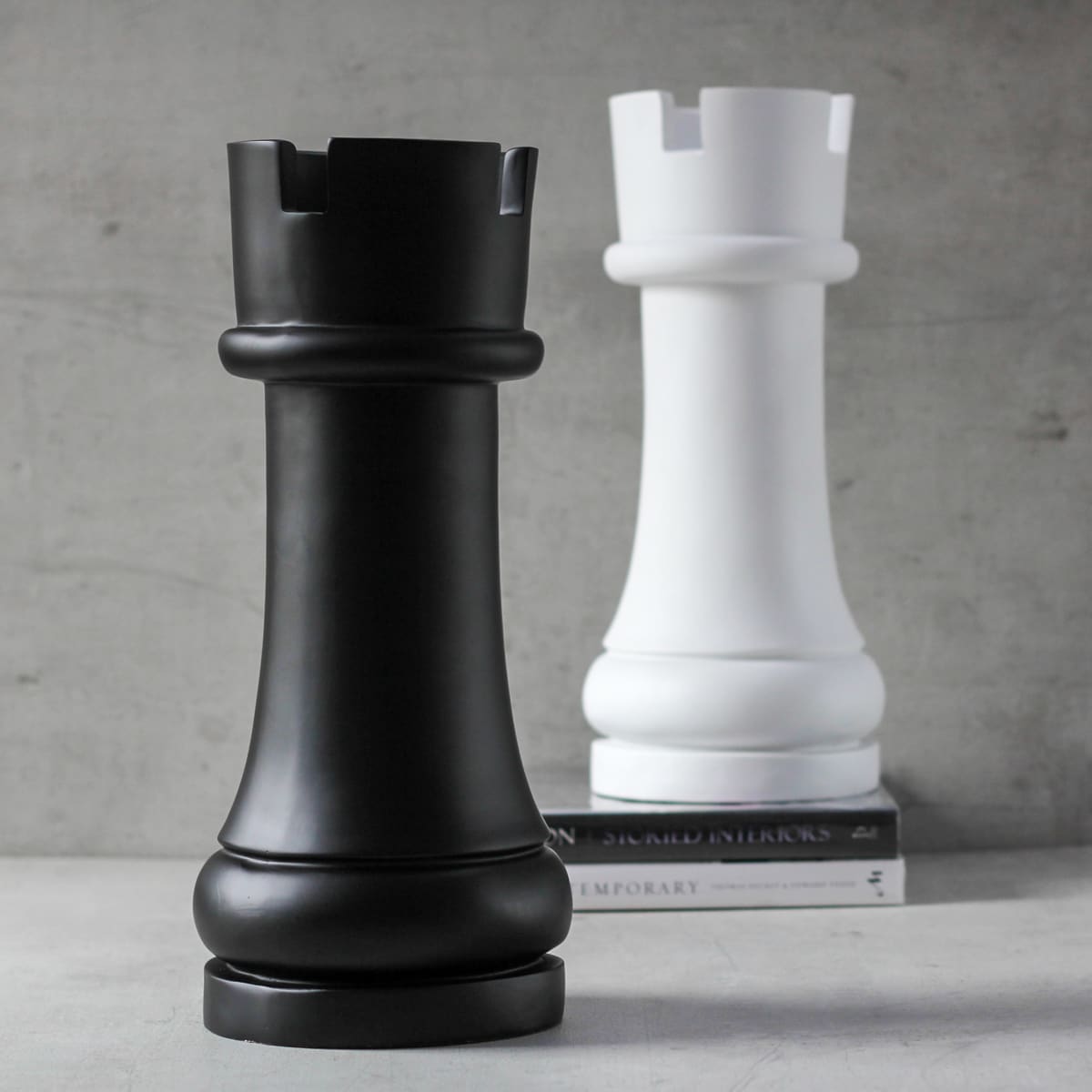Chess Rook Sculpture - Black - Home Artisan