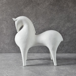 Harpalos White Horse Sculpture - Home Artisan