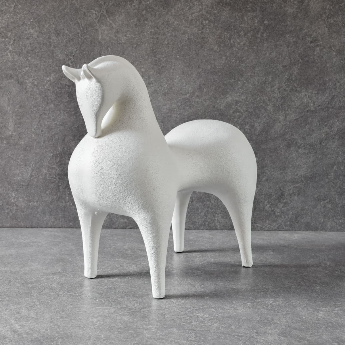 Harpalos White Horse Sculpture - Home Artisan