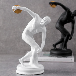 Discobolus of Myron Sculpture - White