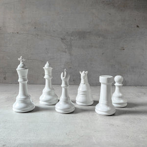 Mateo White Chess Piece Sculptures (Set of 6)