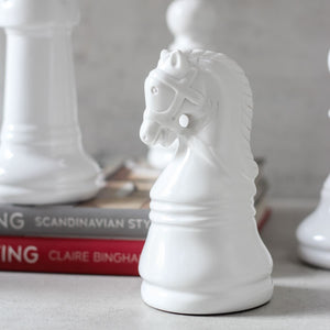 Mateo White Chess Piece Sculptures (Set of 6)
