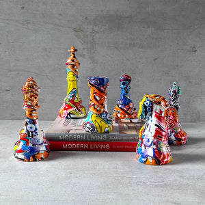 Rocco Multicoloured Chess Piece Sculptures (Set of 6) - Home Artisan
