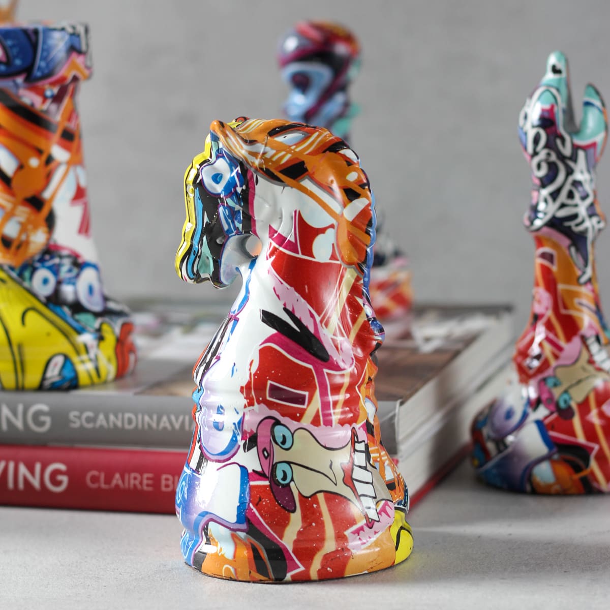 Rocco Multicoloured Chess Piece Sculptures (Set of 6)