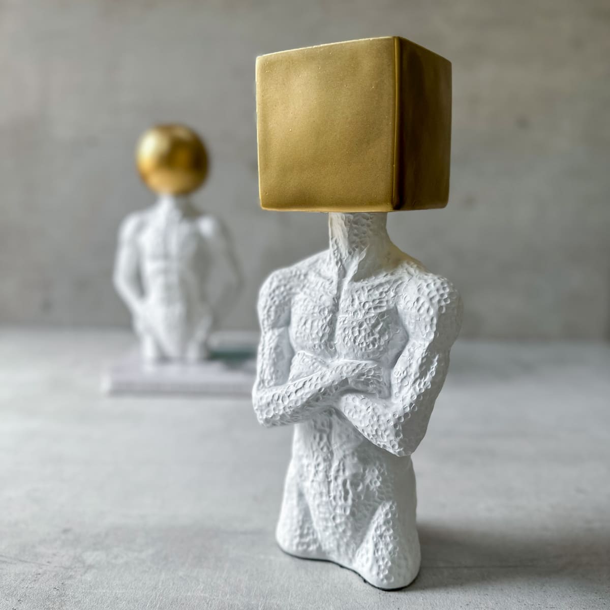 Massimo Cube Head Sculpture