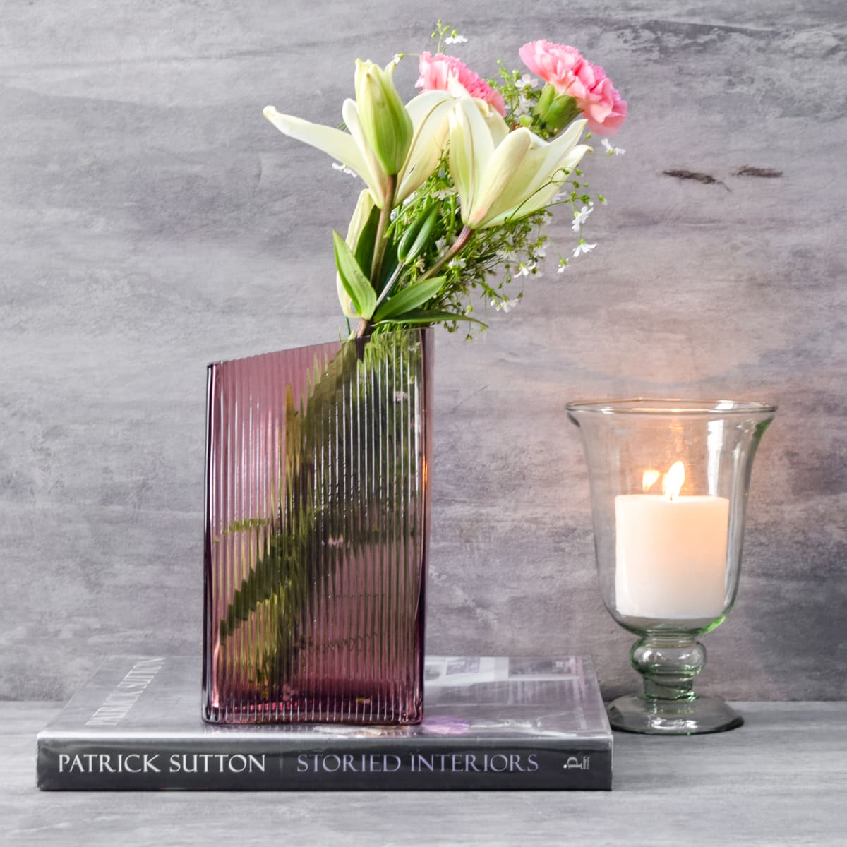 Quinn Plum Glass Vase - Home Artisan