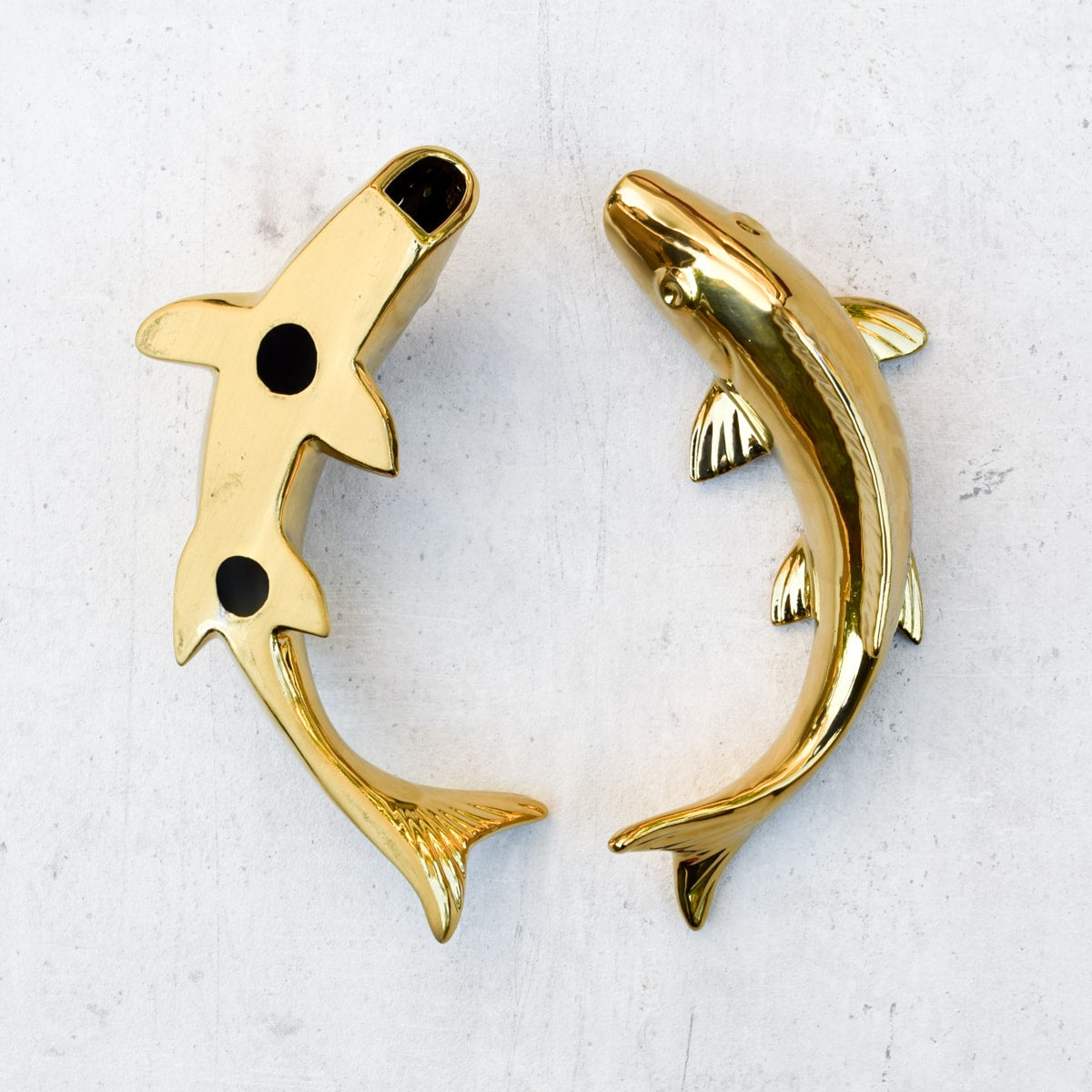 Misty Gold Fish Ceramic Wall Sculptures - Set of 3