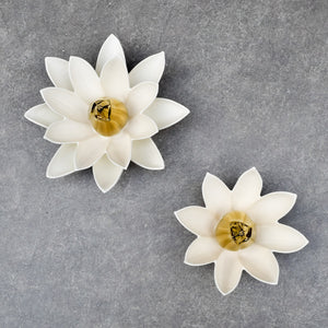 Lotus Flower Ceramic Wall Sculptures