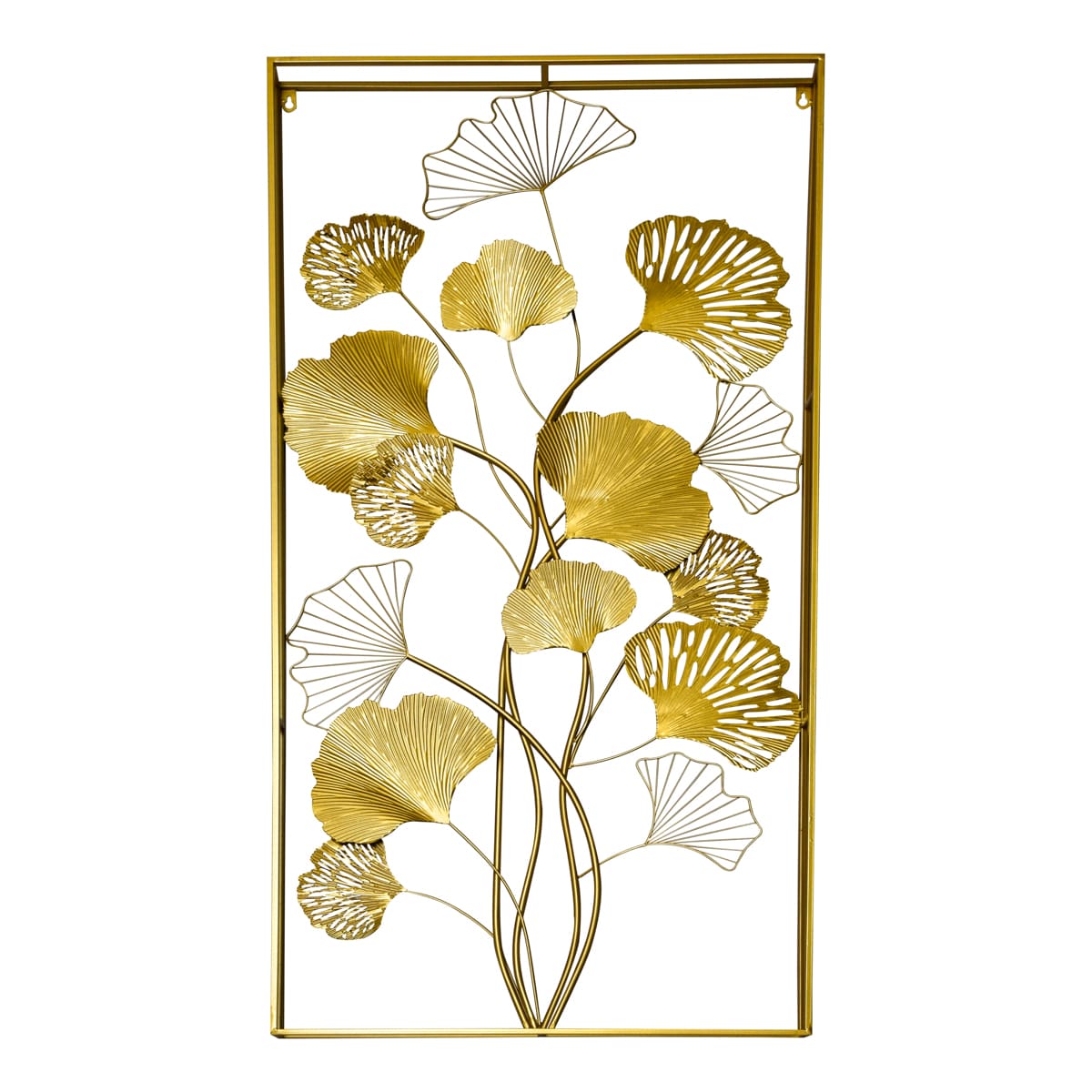 Gingko Leaves Panel Golden Wall Decor - Home Artisan