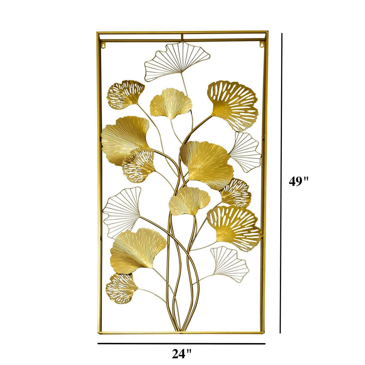 Gingko Leaves Panel Golden Wall Decor - Home Artisan