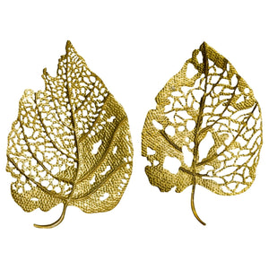 Golden Birch Leaves Wall Decor - Set of 2 - Home Artisan
