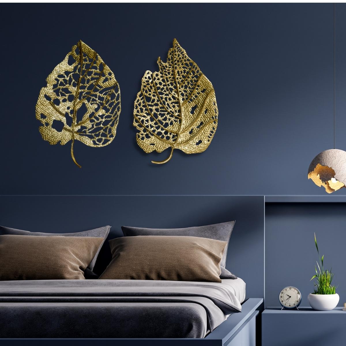 Golden Birch Leaves Wall Decor - Set of 2