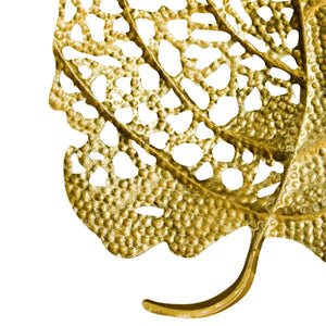 Golden Birch Leaves Wall Decor - Set of 2 - Home Artisan