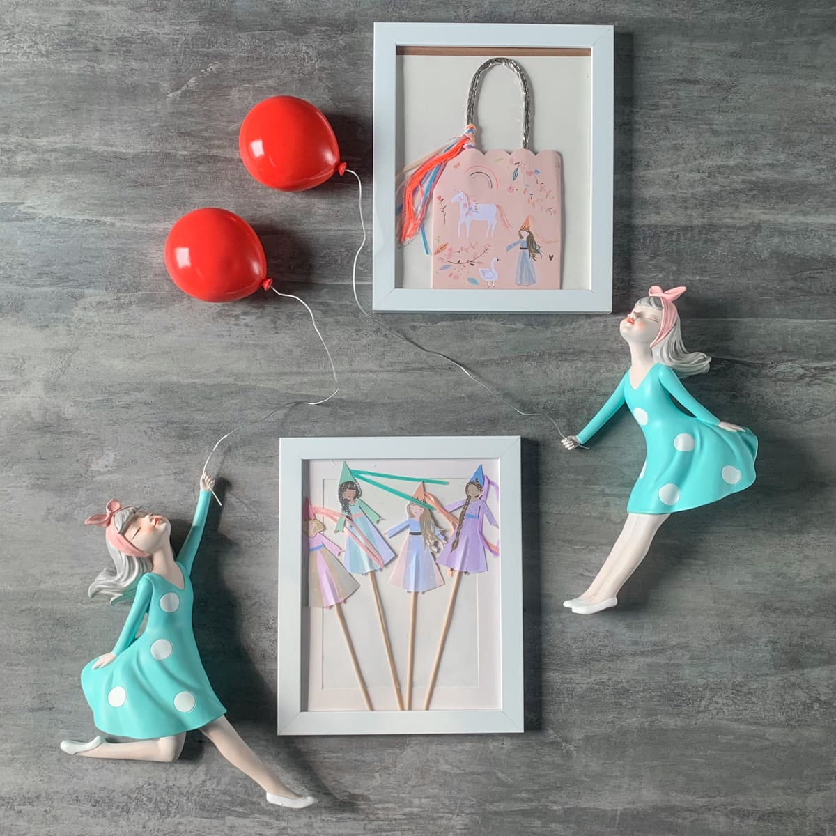 Luscinia with a Balloon Wall Sculpture