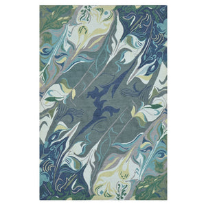 Deep sea blue Hand Tufted Wool Rug (5x8) By House of Rugs - Home Artisan