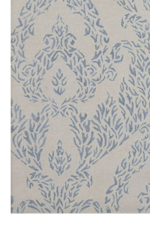 Blue motifs Hand Tufted Wool Rug (5x8) By House of Rugs