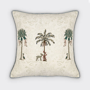 Palm Block Printed Cushion Cover by Houmn