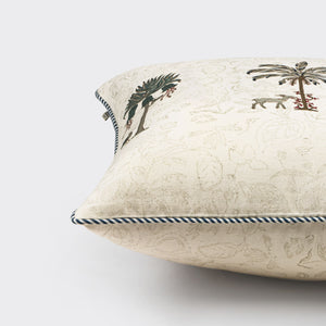 Palm Block Printed Cushion Cover by Houmn