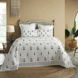 Motif Block Printed Bedding Set (3 Pcs) - Home Artisan