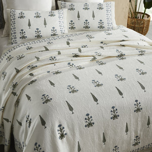 Motif Block Printed Bedding Set (3 Pcs) by Houmn