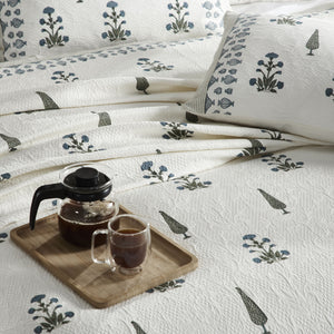 Motif Block Printed Bedding Set (3 Pcs) by Houmn