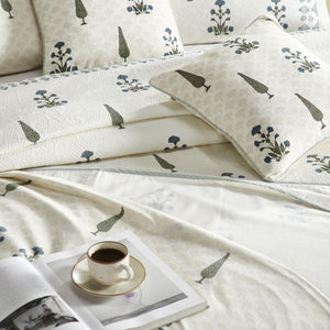 Hiram Block Printed Bedding Set (6 Pcs) by Houmn