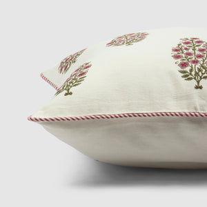 Conifer Block Printed Cushion Cover by Houmn