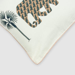 Elephant Block Printed Cushion Cover - Home Artisan