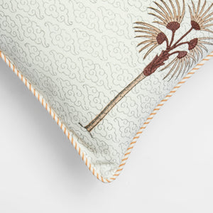 Common Ivy Block Printed Cotton Cushion Cover by Houmn