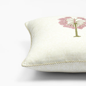 Fig Block Printed Cotton Cushion Cover by Houmn