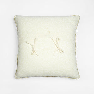 Fig Block Printed Cotton Cushion Cover by Houmn