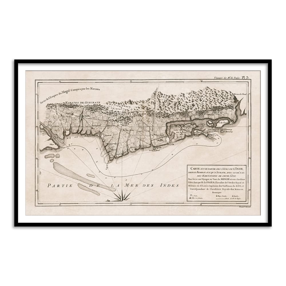 Map of the coast from Bombay to Surat [1782] - Home Artisan