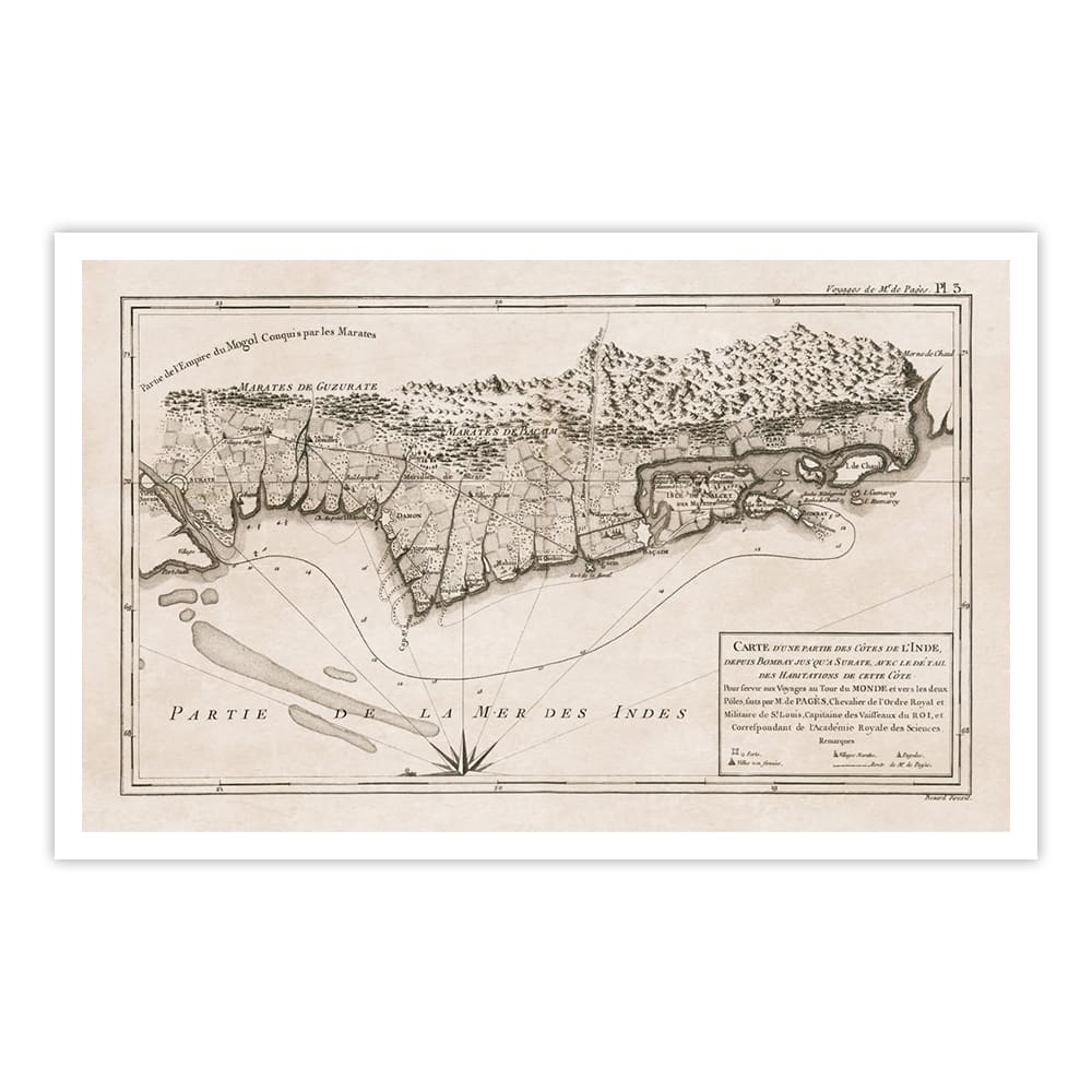 Map of the coast from Bombay to Surat [1782] - Home Artisan