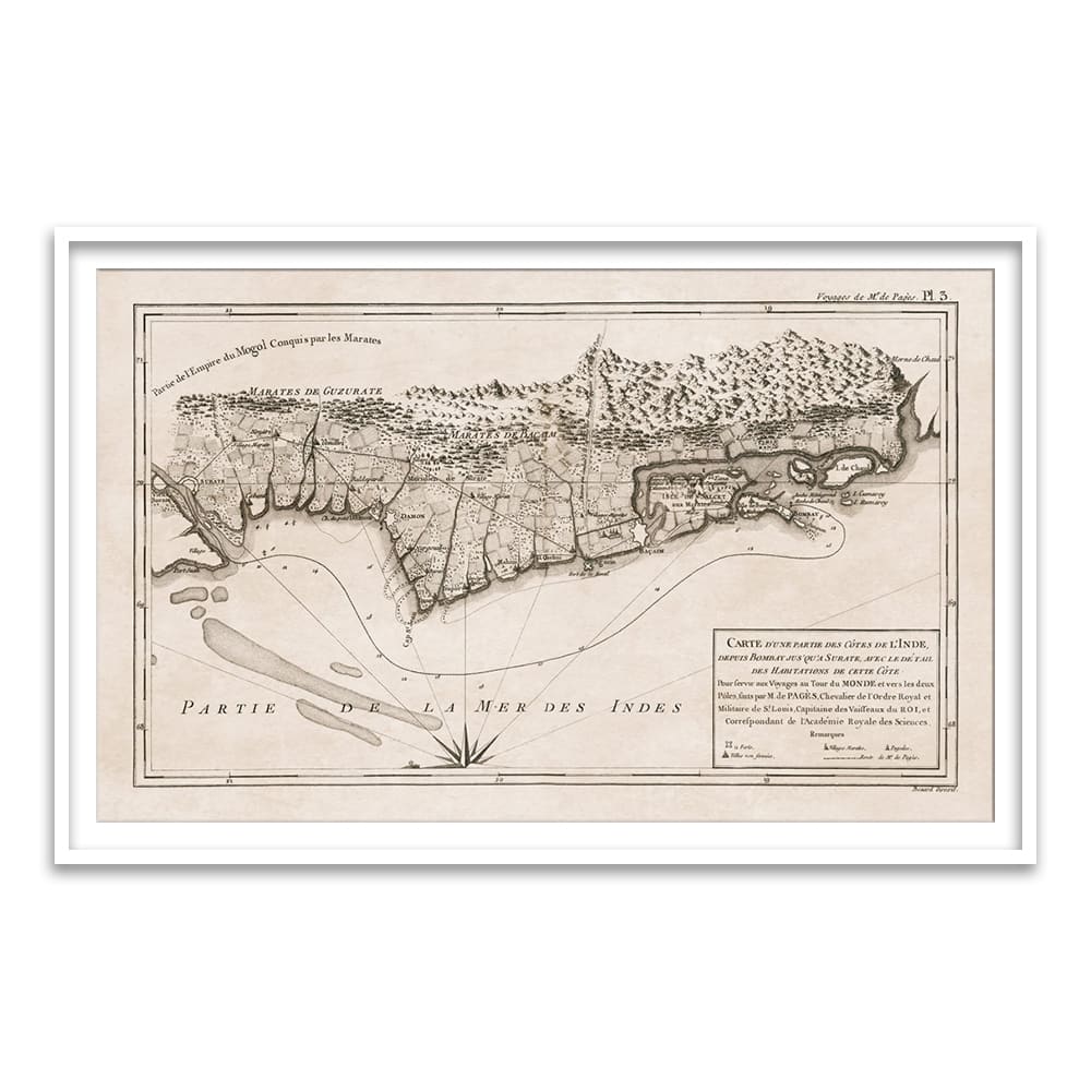 Map of the coast from Bombay to Surat [1782] - Home Artisan