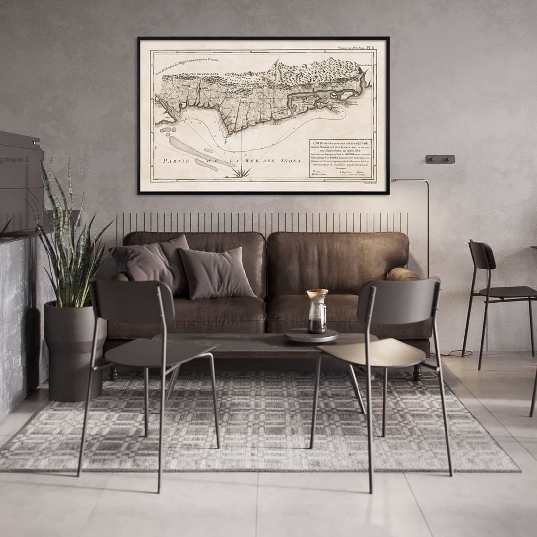 Map of the coast from Bombay to Surat [1782] - Home Artisan