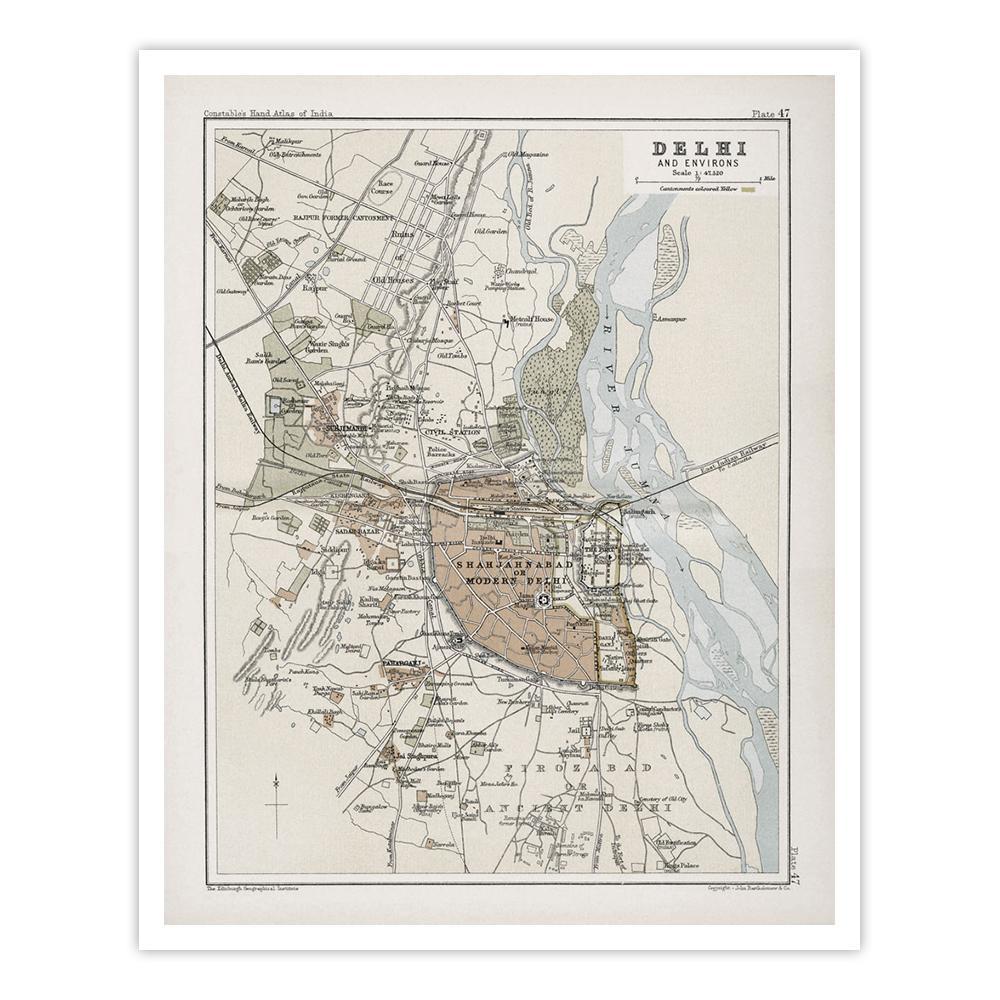 Map of Delhi [1893] - Home Artisan