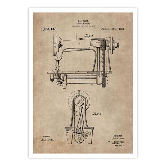 Patent Document of a Sewing Machine - Home Artisan