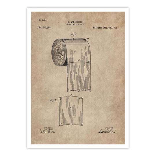 Buy Patent Document of a Toilet Paper Roll Art Print - Home Artisan