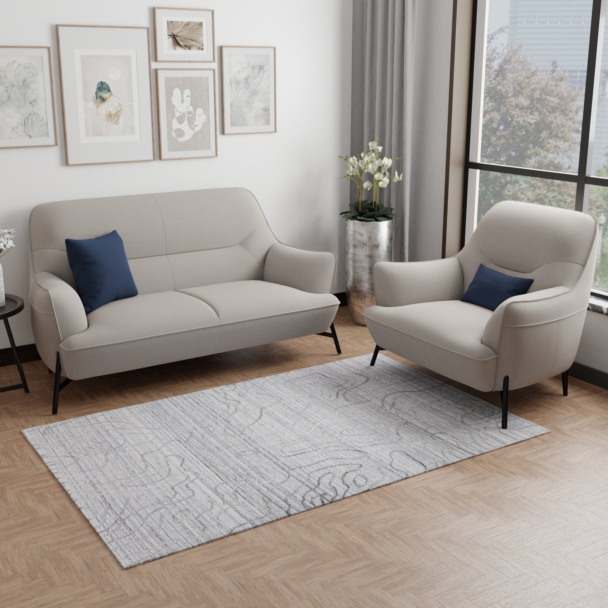Bellamy Grey & Beige Rug - Home Artisan