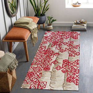 Fireworl Hand Tufted Carpet (4.5 x 2.5) By Qaaleen - Home Artisan