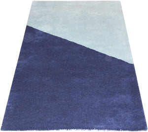 Shades Of Blue Hand Tufted Carpet (3x5) By Qaaleen - Home Artisan