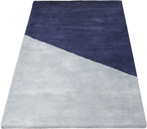 Shades Of Blue Hand Tufted Carpet (3x5) By Qaaleen - Home Artisan