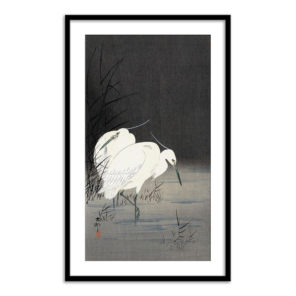 Two Egrets in the Reeds, 1900-1930