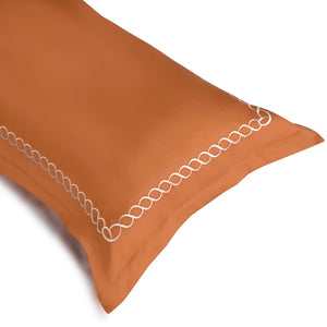 Petals Copper Gold Cotton Sateen Bed Sheet by Veda Homes