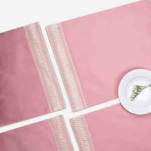 Lace Coral Peach Placemats (Set of 4) by Veda Homes - Home Artisan
