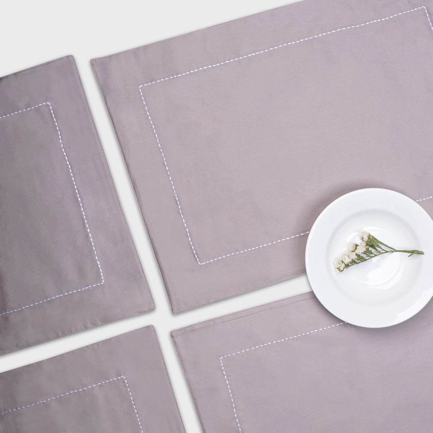 Rice Modern Grey Placemats (Set of 4) by Veda Homes - Home Artisan